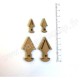 PDS SUJET BOIS FLIPETTES TRIANGLES BALANCIER 3 mm COLLECTION FLIPETTES 4 pièces