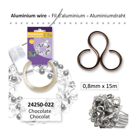 ALU WIRE 0.8MM 15M CHOCOLATE