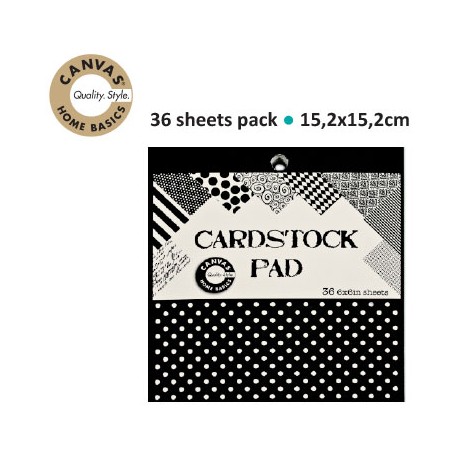 CANVAS CORP CARDSTOCK 15.2X15.2 BLACK&IVORY