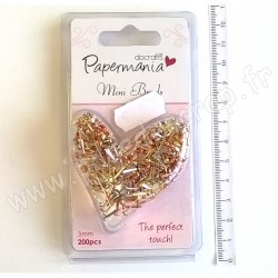DOCRAFTS MINI ATTACHES PARISIENNES METALLIQUES 200 pièces 3 mm