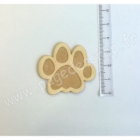 PDS SUJET BOIS FIN 1 mm PATTE DE CHAT COLLECTION ANIMAUX