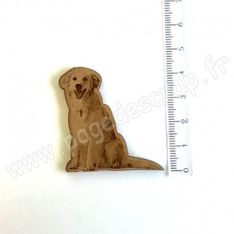 PDS SUJET BOIS CHIEN ASSIS COLLECTION ANIMAUX