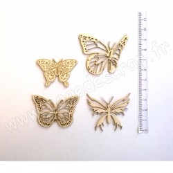 PDS SUJET BOIS FIN 1mm  PAPILLONS SET 1  COLLECTION PAPILLON