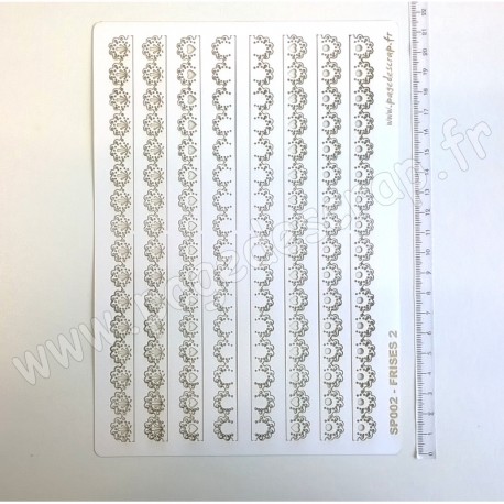 PDS SUJET PAPIER DENTELLE FRISES 2   2 x 4 pièces