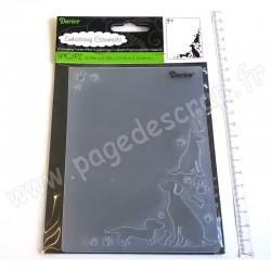 DARICE EMBOSSING TEMPLATE DOGS AND PAWS 10,8 cm x 14,6 cm