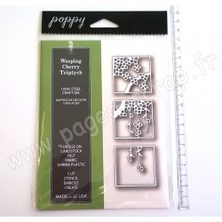 POPPYSTAMPS WEEPING CHERRY TRIPTYCH