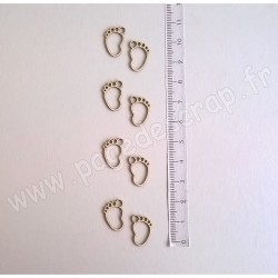 PDS SUJET BOIS FIN 1 mm MINIS PIEDS BEBE DETOURES x8 COLLECTION NAISSANCE