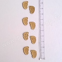 PDS SUJET BOIS FIN 1 mm MINIS PIEDS BEBE  x8 COLLECTION NAISSANCE