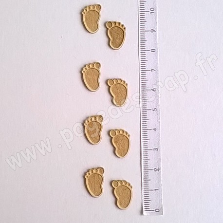 PDS SUJET BOIS FIN 1 mm MINIS PIEDS BEBE  x8 COLLECTION NAISSANCE