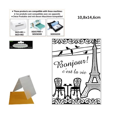 EMBOS TEMPLATE 10.8X14.6CM FRENCH BISTROT