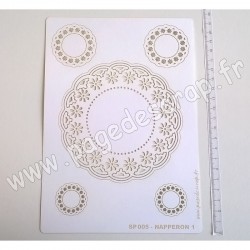 PDS SUJET PAPIER DENTELLE NAPPERON 1   5  pièces