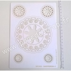 PDS SUJET PAPIER DENTELLE NAPPERON 4   5  pièces