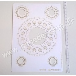 PDS SUJET PAPIER DENTELLE NAPPERON 5   5  pièces