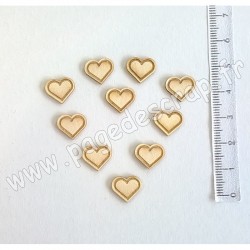 PDS SUJET BOIS FIN 1mm MINI COEUR GRAVE  x10