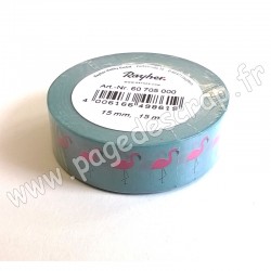 RAYHER WASHI TAPE FLAMINGOS 15 mm x 15m