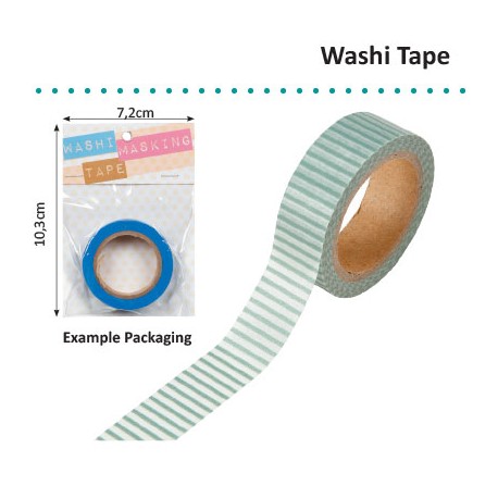 WASHI TAPE 15MMX8M GREEN WITH WHITE