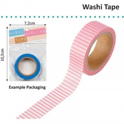 WASHI TAPE 15MMX8M PINK WITH WHITE