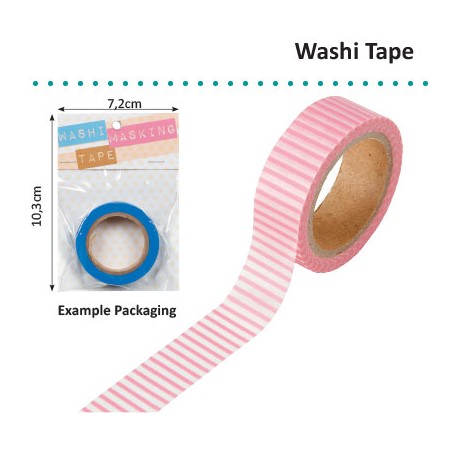 WASHI TAPE 15MMX8M PINK WITH WHITE