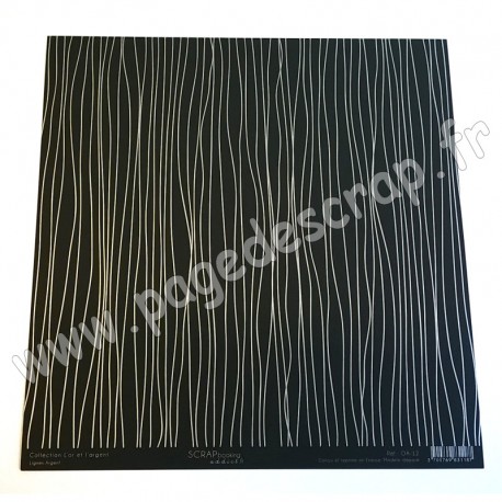 SCRAPBOOKING ADDICT COLLECTION L'OR ET L'ARGENT LIGNES ARGENT 30.5 x30.5 cm