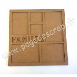 PDS CADRE BOIS FAMILLE AVEC FOND 30 cm x 30 cm