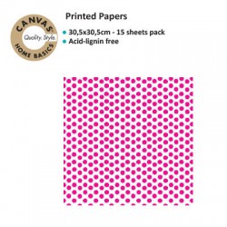 CANVAS CORP PRINTED PAPER HOT PINK WHITE DOT