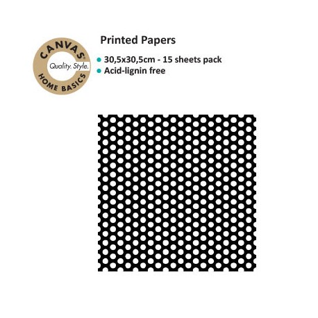 CANVAS CORP PRINTED PAPER BLACK WHITE DOT