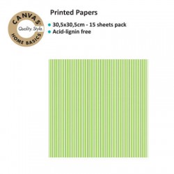 CANVAS CORP PRINTED PAPER LIME GREEN WHITE RIBBON