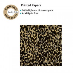 CANVAS CORP PRINTES PAPER BLACK KRAFT LEOPARD
