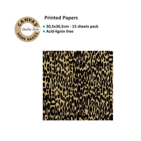 CANVAS CORP PRINTES PAPER BLACK KRAFT LEOPARD