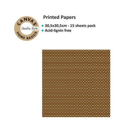 CANVAS CORP PRINTED PAPER CHOCO IVORY MINI DOT