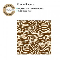 CANVAS CORP PRINTED PAPER CHOCO IVORY ZEBRA