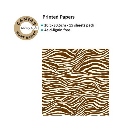 CANVAS CORP PRINTED PAPER CHOCO IVORY ZEBRA