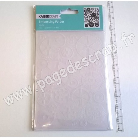 KAISER CRAFT EMBOSSING FOLDER COGS 150 mm x 106 mm