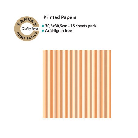 CANVAS CORP PRINTED PAPER ORANGE WHITE RIBBON