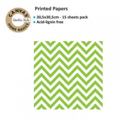 CANVAS CORP PRINTED PAPER GREEN WHITE CHEVRON