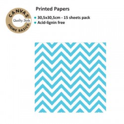 CANVAS CORP PRINTED PAPER TURQUOISE WHITE CHEVRON