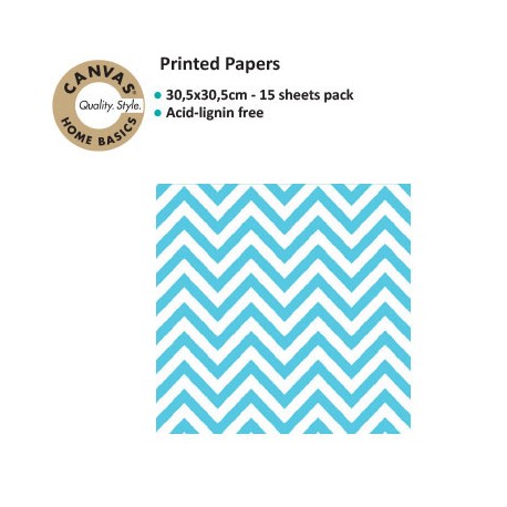 CANVAS CORP PRINTED PAPER TURQUOISE WHITE CHEVRON