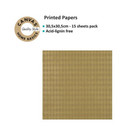 CANVAS CORP PRINTED PAPER GOLD KRAFT DIAMONDS