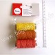 RAYHER KIT CORDONS DE CHANVRE 1mm JAUNE ORANGE ROUGE