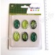 ARTEMIO CABOCHONS VERRE DEEP GREEN 6 pièces