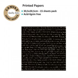 CANVAS CORP PRINTED PAPER BLACK IVORY SONNET