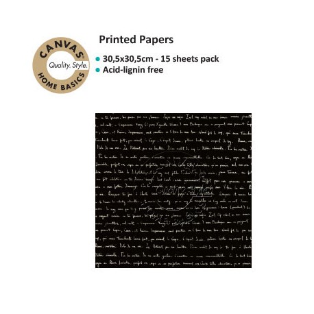 CANVAS CORP PRINTED PAPER BLACK IVORY SONNET