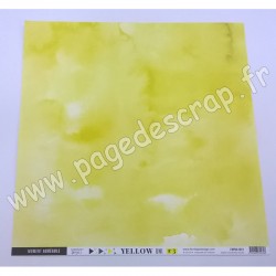 FLORILEGES DESIGN COLLECTION YELLOW PAPIER UNI JAUNE SOLEIL 30.5 cm x 30.5 cm