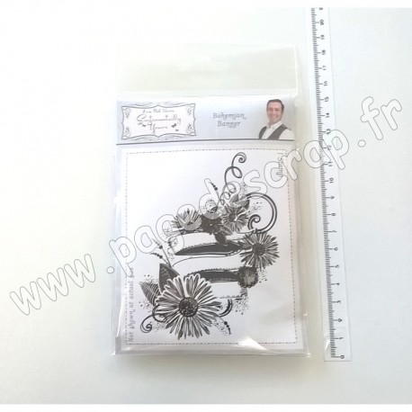 CREATIVE EXPRESSIONS SENTIMENTALLY YOURS BOHEMIAN RUBBER STAMP BANNER A6