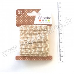 ARTEMIO RUBAN JUTE BICOLORE 1cm  x 2m