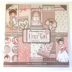 STAMPERIA LITTLE GIRL 10 feuilles R/V 30.5 cm x 30.5 cm 190 gr