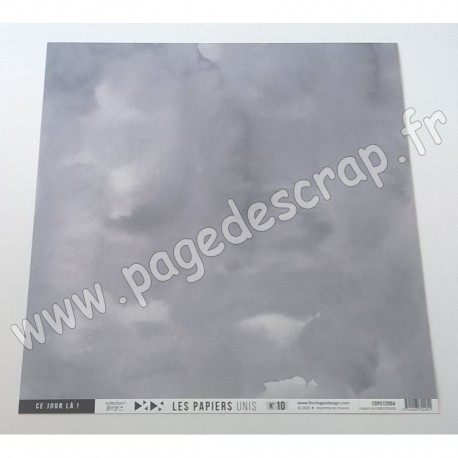 FLORILEGES DESIGN COLLECTION SAKURA PAPIER UNI GRIS ORAGE 30.5 cm x 30.5 cm