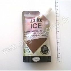 IZINK ICE PEINTURE TRANSLUCIDE EFFET GLACÉ 80 ml MARRON THÉ