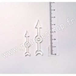 PDS SUJET PLEXI FLIPETTES AIGUILLES 3   2 pièces