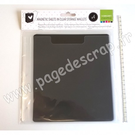VAESSEN CREATIVE FEUILLES MAGNÉTIQUES DANS CHEMISES EN PLASTIQUE TRANSP. x4